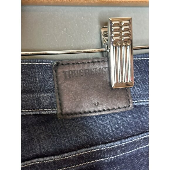 True Religion Halle Women's 29" Super Skinny Mid-Rise Crop Rolled Jeans Lonestar - Picture 12 of 16